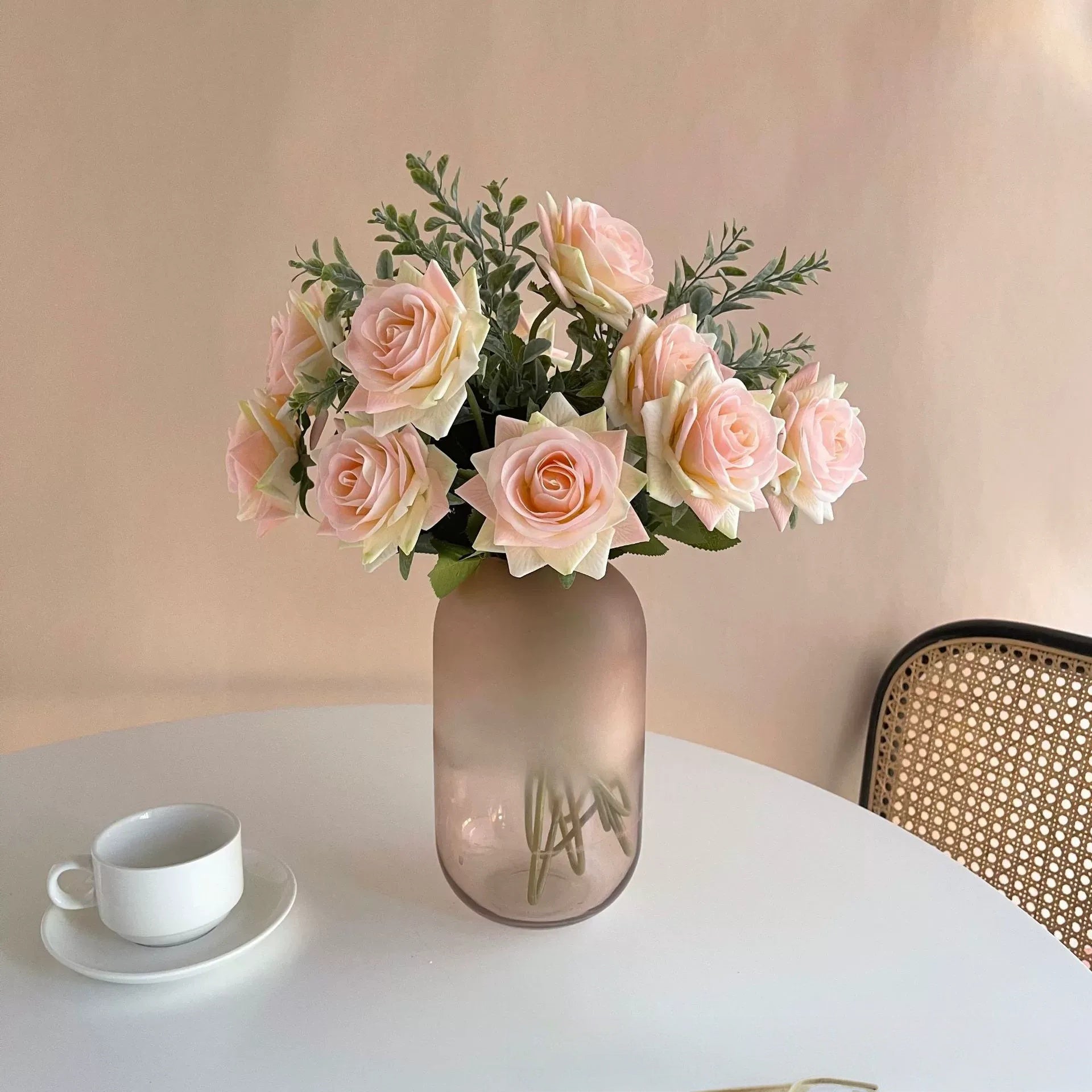Artificial Rose Bouquet – Realistic "Real-Touch" Feel – Home Decor & Floral Arrangement