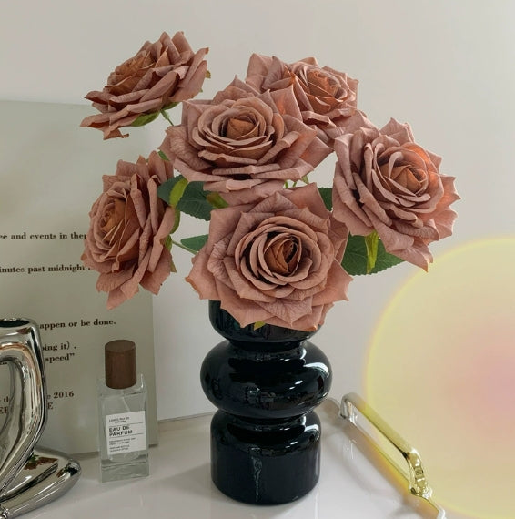 7-Stem Artificial Rose Bouquet for Living Room Decor