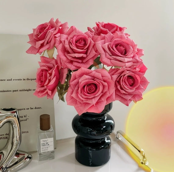 7-Stem Artificial Rose Bouquet for Living Room Decor