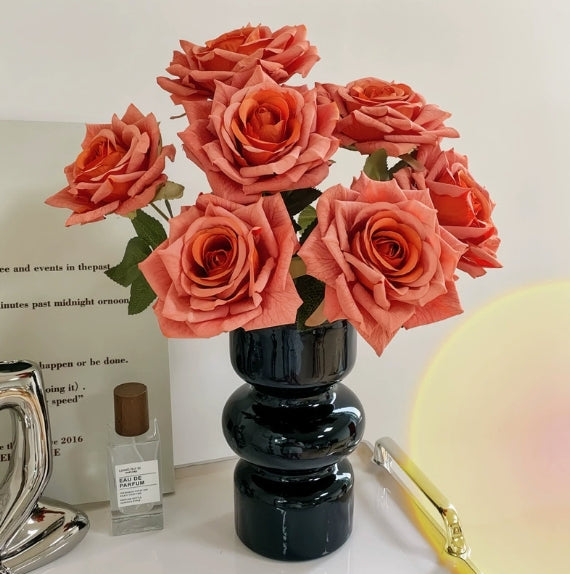 7-Stem Artificial Rose Bouquet for Living Room Decor