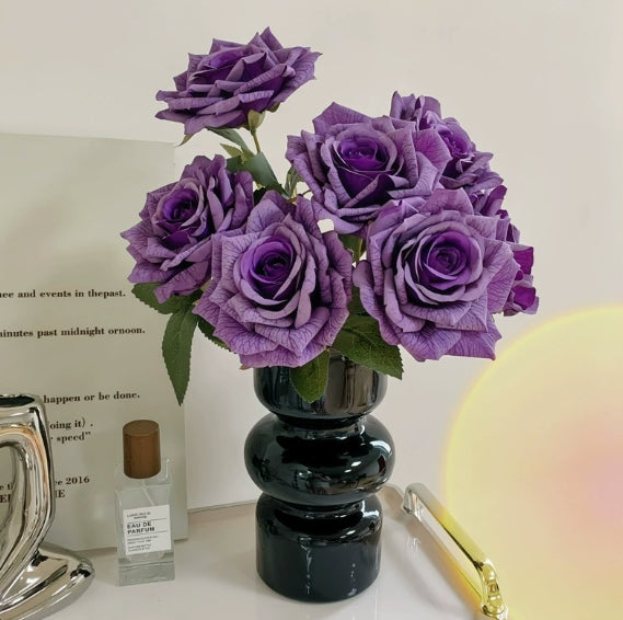 7-Stem Artificial Rose Bouquet for Living Room Decor