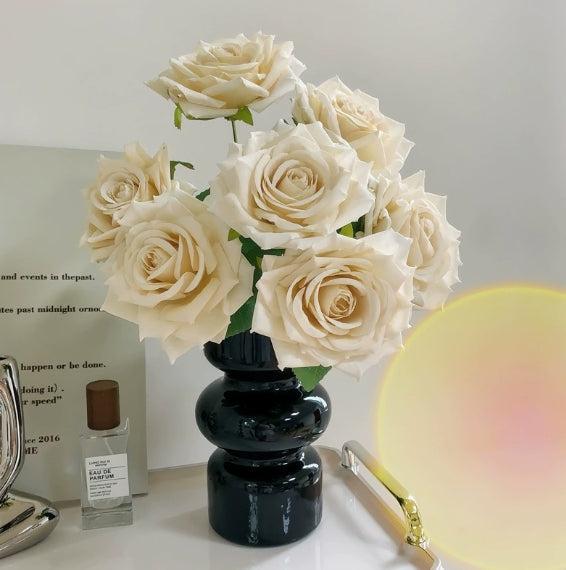 7-Stem Artificial Rose Bouquet for Living Room Decor