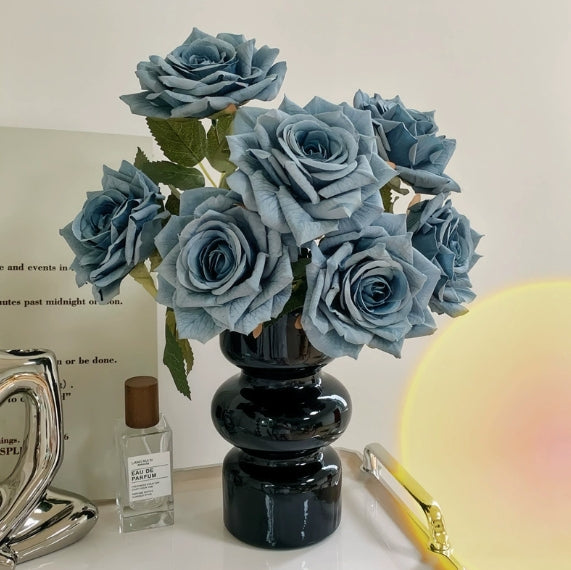 7-Stem Artificial Rose Bouquet for Living Room Decor