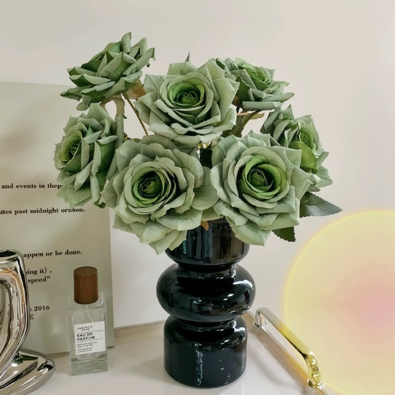 7-Stem Artificial Rose Bouquet for Living Room Decor