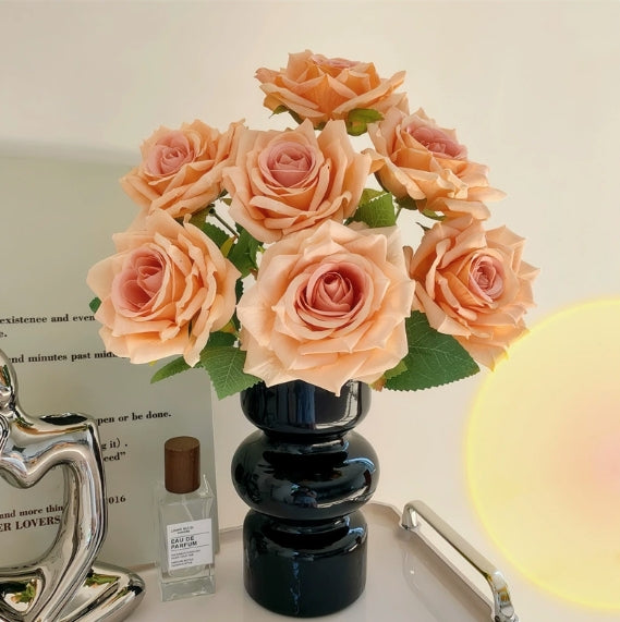 7-Stem Artificial Rose Bouquet for Living Room Decor