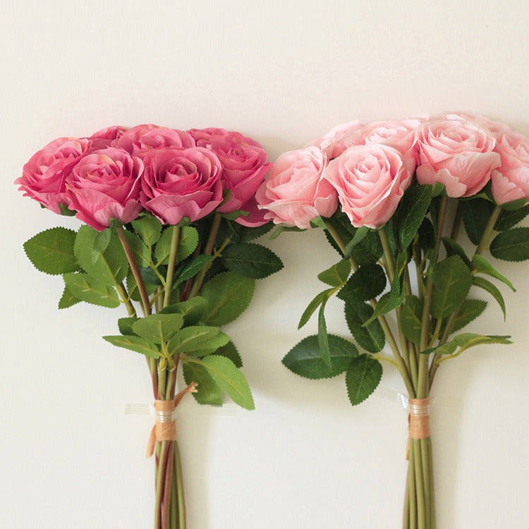 Artificial Rose Bouquet (8 Stems) – Ideal for Home Decor, Bridal Bouquets, and Silk Floral Arrangements