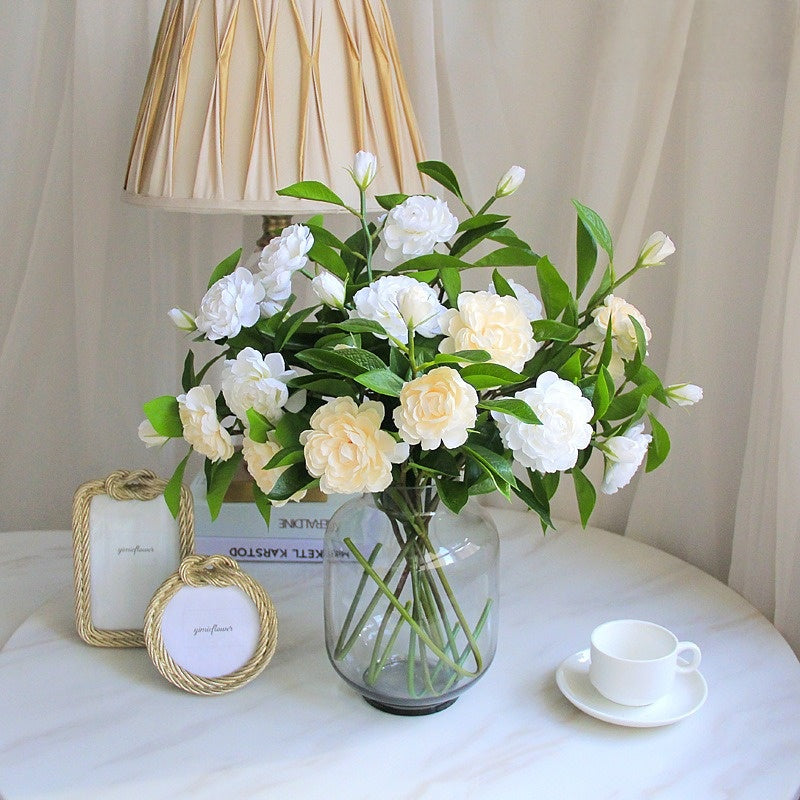 Single-stem Artificial Camellia / Gardenia Spray