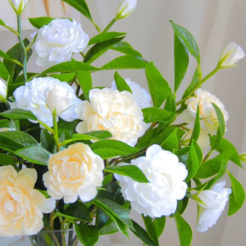 Single-stem Artificial Camellia / Gardenia Spray