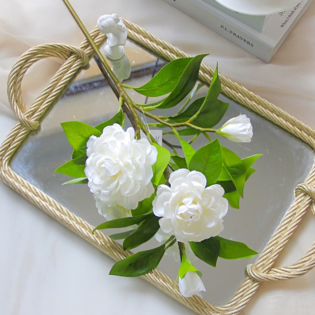 Single-stem Artificial Camellia / Gardenia Spray