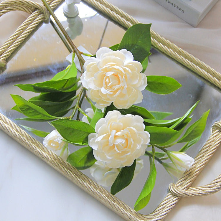Single-stem Artificial Camellia / Gardenia Spray