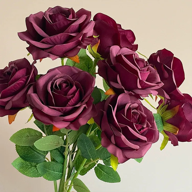 Set of 10 Artificial Rose Home Decor Stems