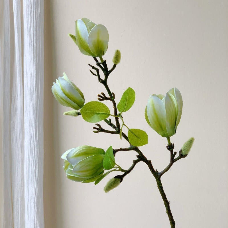 3D-coated artificial magnolia flowers for living room decor—realistic look and feel
