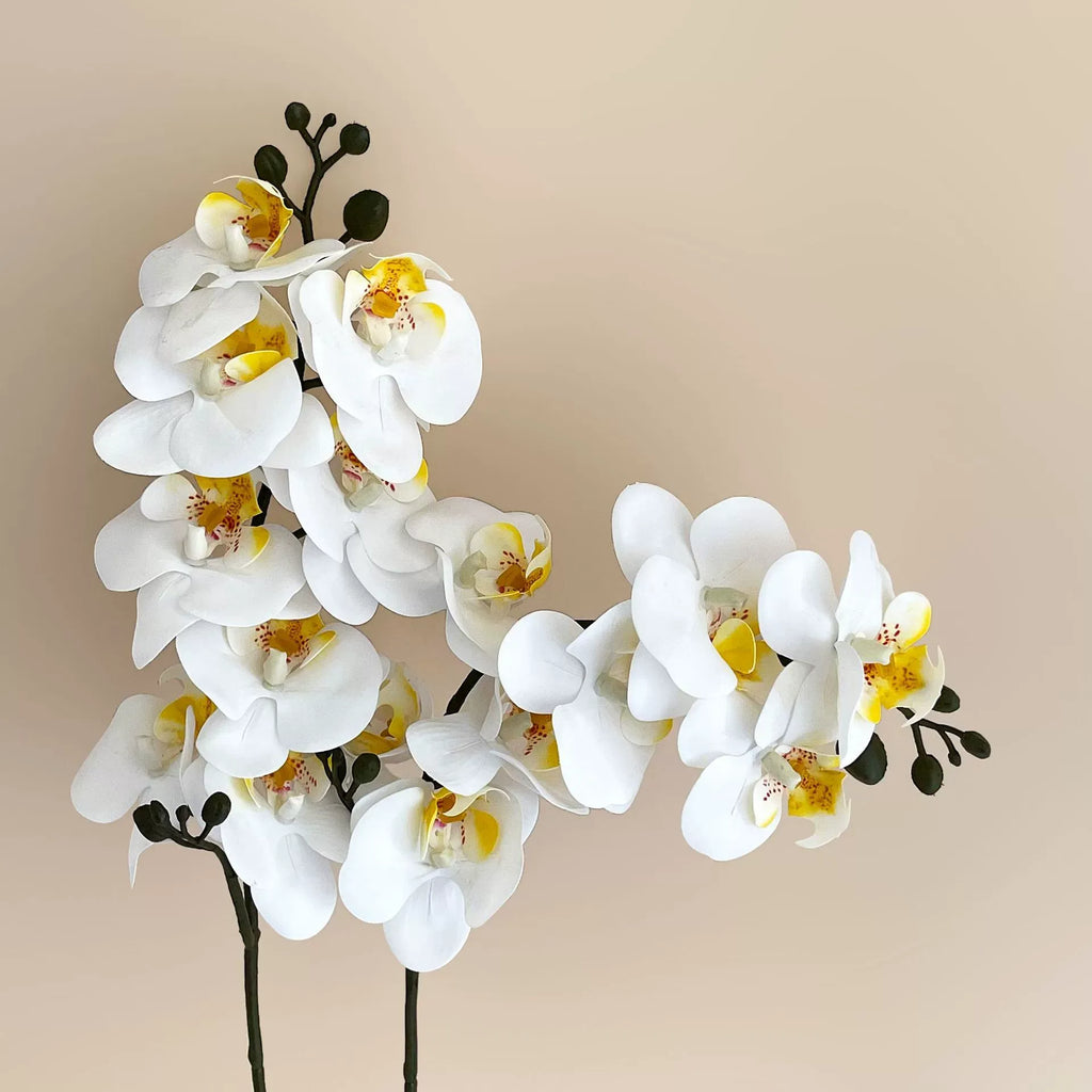 8-Head Artificial Phalaenopsis Orchid – European-Style Home & Wedding Decor Bouquet