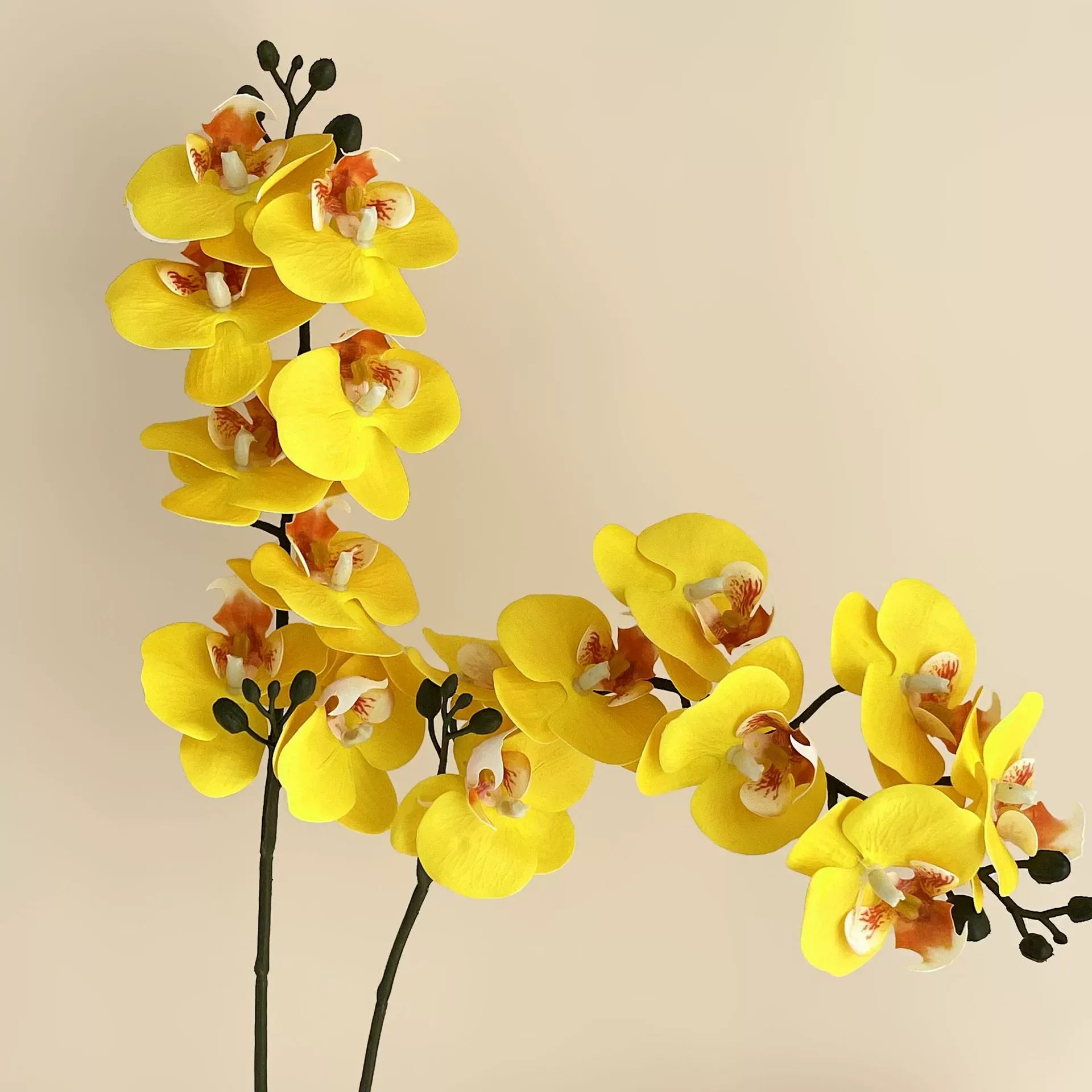 8-Head Artificial Phalaenopsis Orchid – European-Style Home & Wedding Decor Bouquet