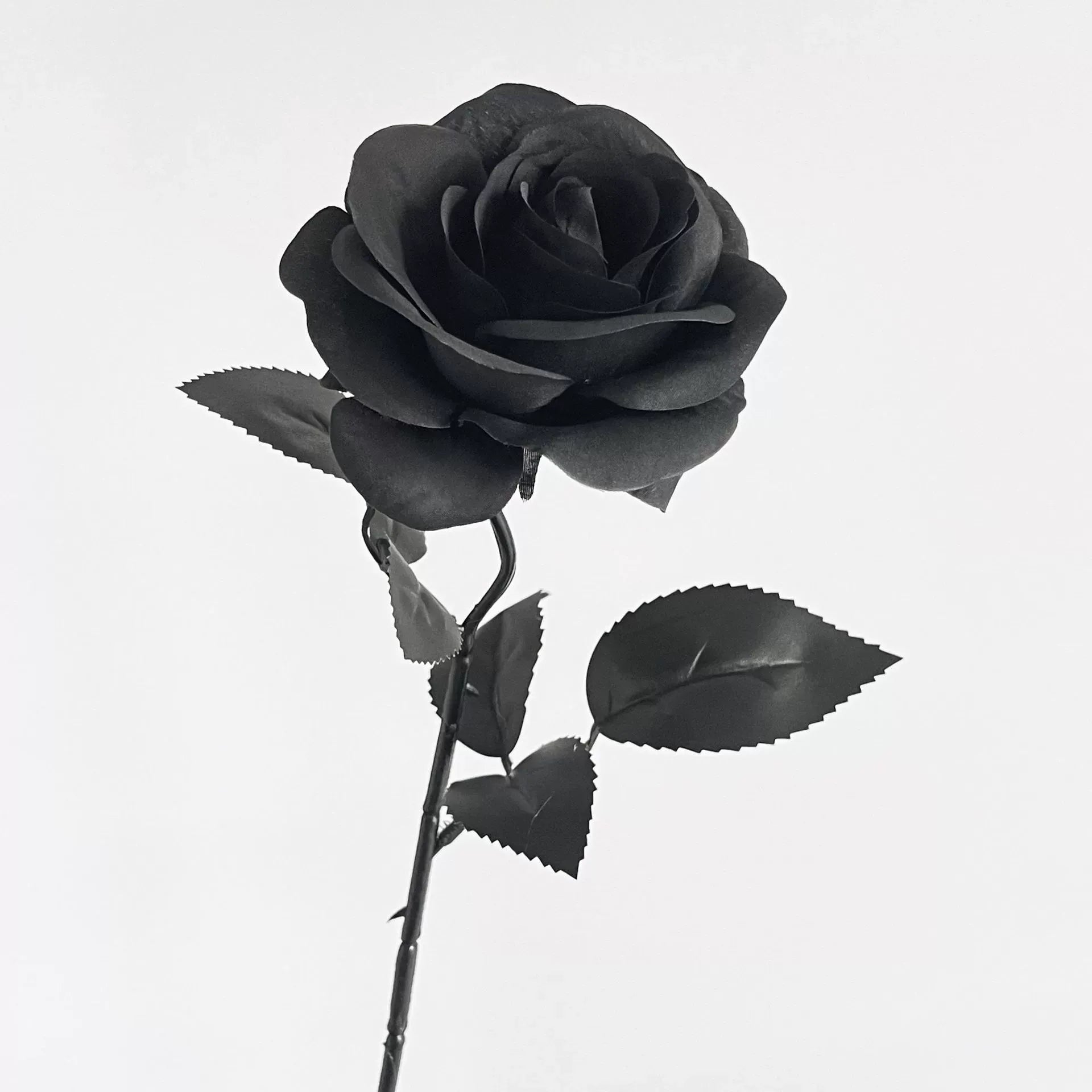 Rose – Gothic/Dark Style Artificial Flower (Black, White, & Red) – Halloween Decor