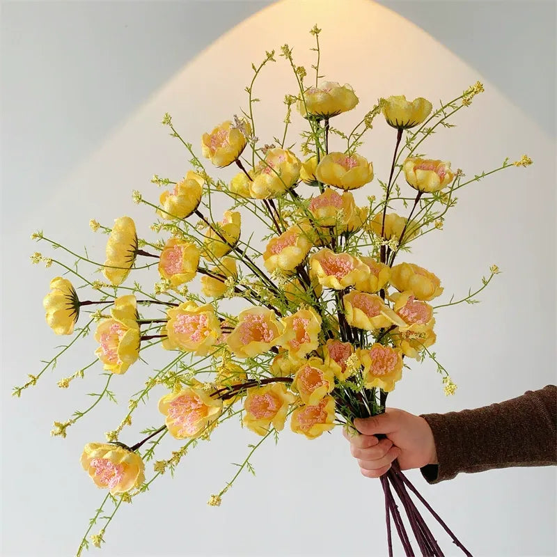 Premium Artificial Rhododendron Bouquet (10 Stems) – Sophisticated Decor for Dining Tables & Living Rooms