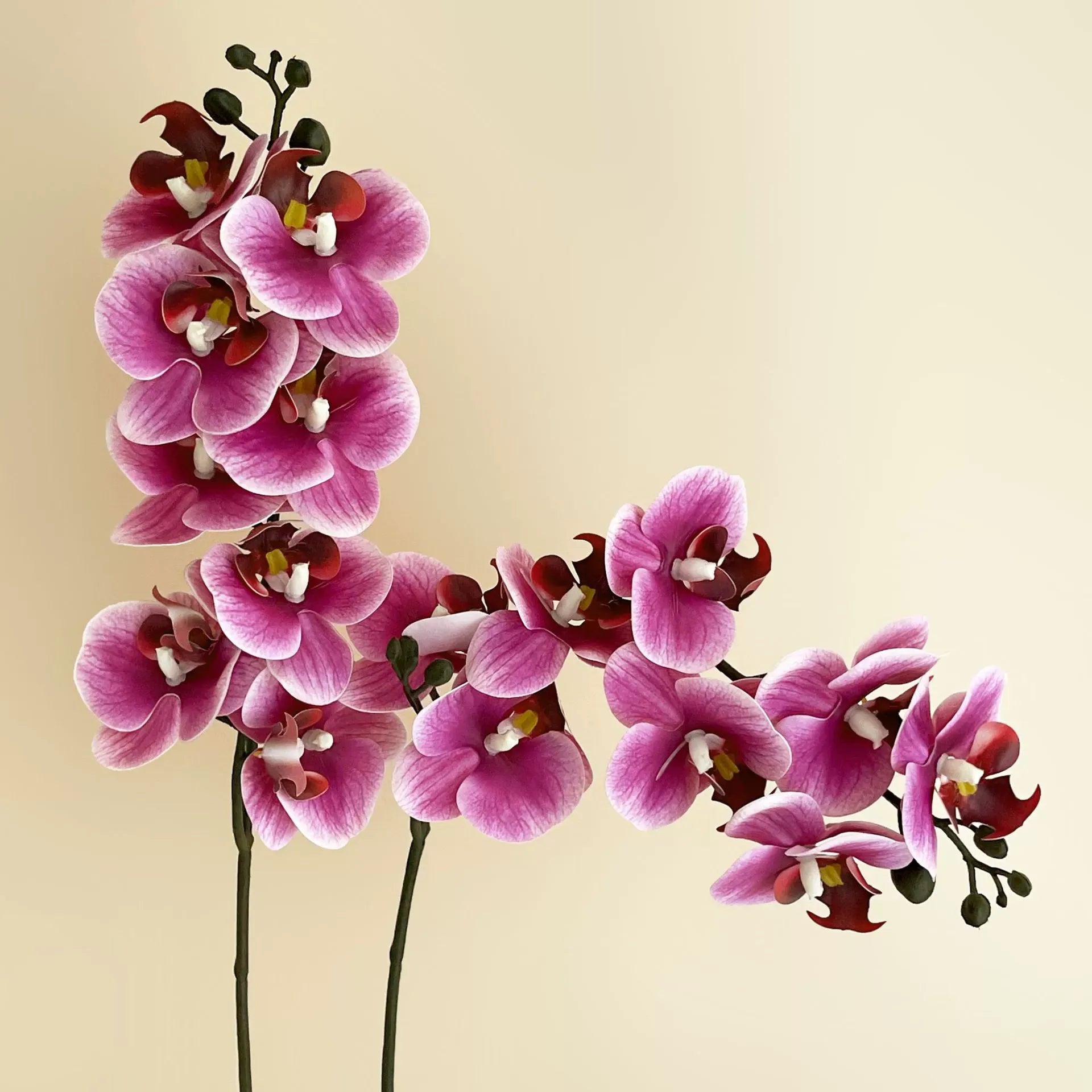 8-Head Artificial Phalaenopsis Orchid – European-Style Home & Wedding Decor Bouquet