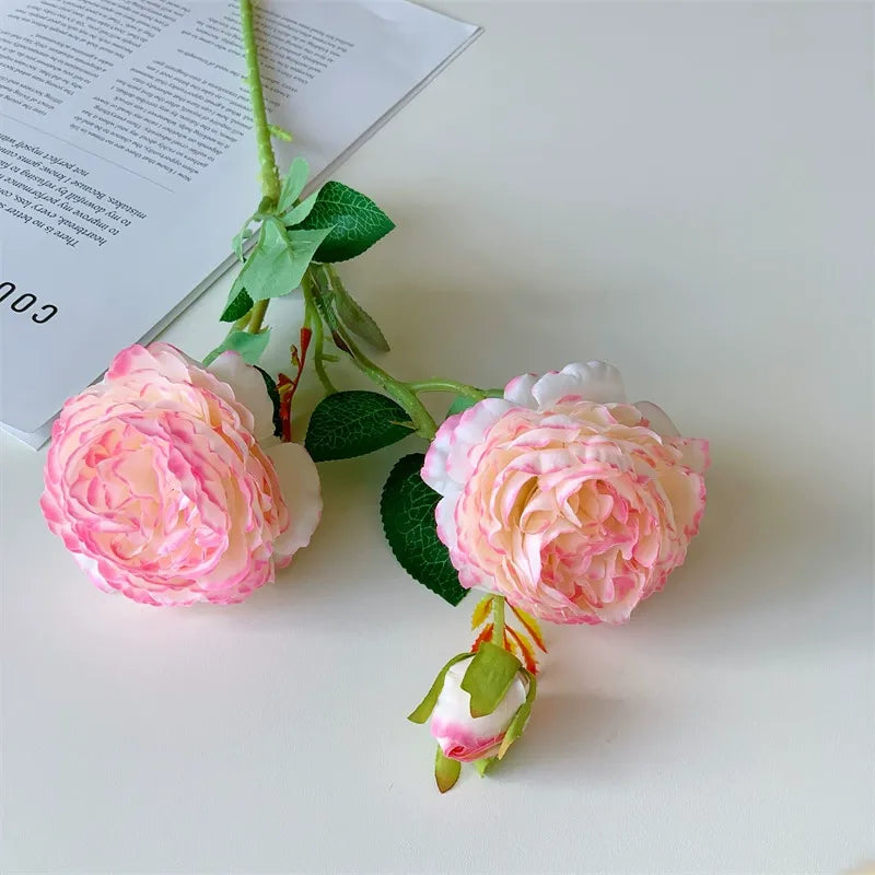Premium-quality, realistic artificial rose and ranunculus bouquet