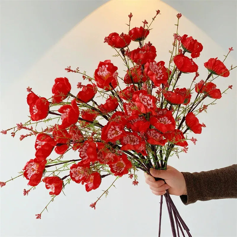 Premium Artificial Rhododendron Bouquet (10 Stems) – Sophisticated Decor for Dining Tables & Living Rooms