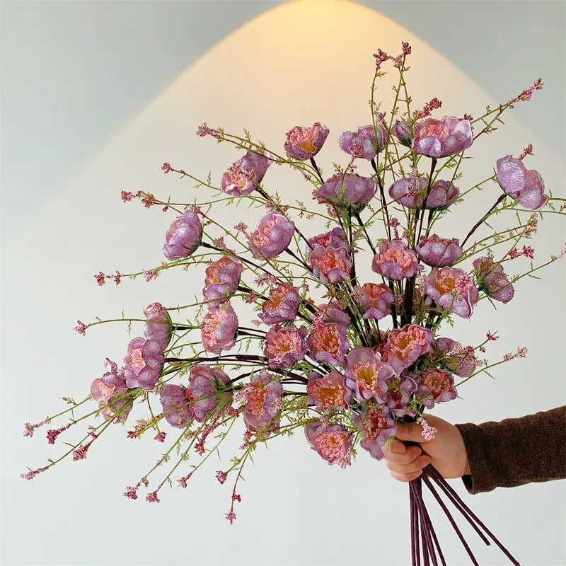 Premium Artificial Rhododendron Bouquet (10 Stems) – Sophisticated Decor for Dining Tables & Living Rooms