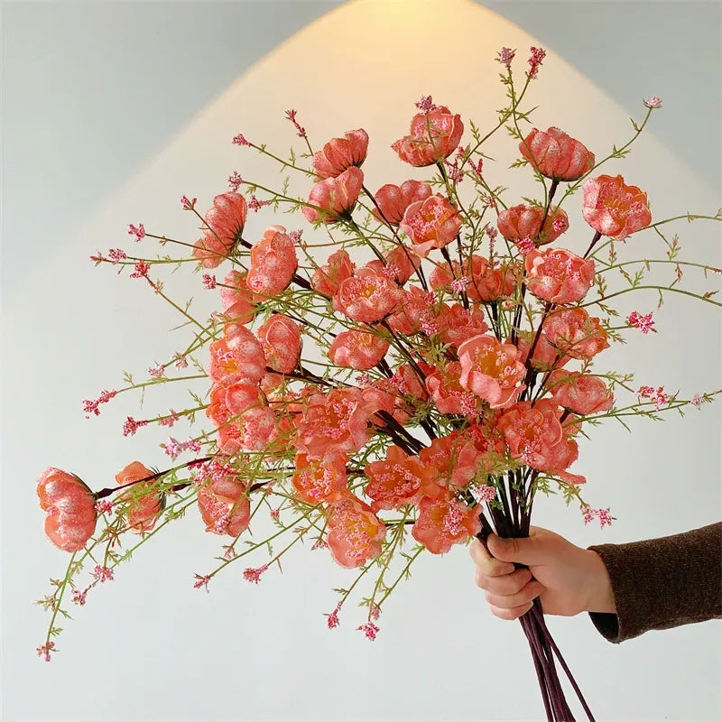 Premium Artificial Rhododendron Bouquet (10 Stems) – Sophisticated Decor for Dining Tables & Living Rooms