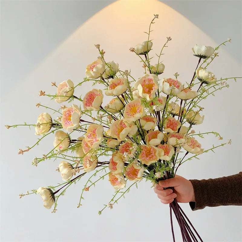 Premium Artificial Rhododendron Bouquet (10 Stems) – Sophisticated Decor for Dining Tables & Living Rooms