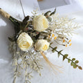 Rose and Daisy Bouquet, Artificial Dried Flower Bouquet, Suitable for Living Room, Dining Room, and Tea Room