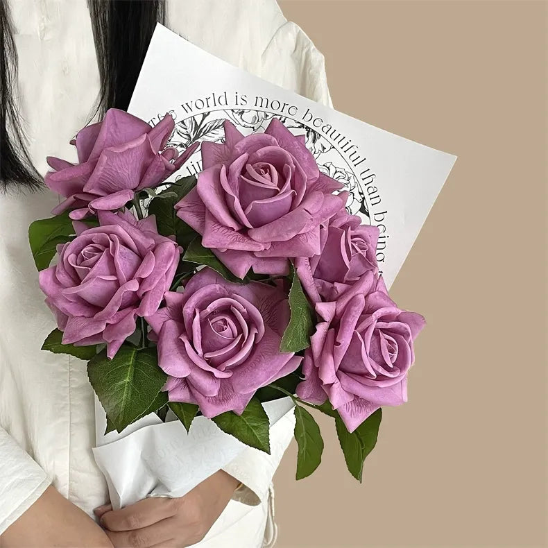 Moist-Touch Artificial Rose – Single-Stem Decorative Flower