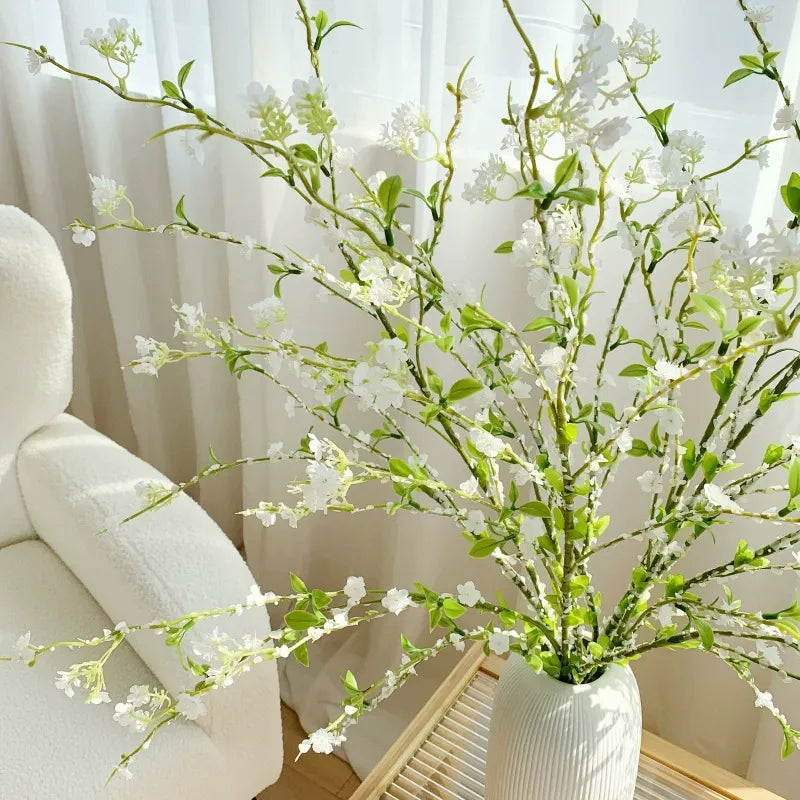 Artificial Spiraea (Snow Willow) Floral Arrangement – A Lifelike Decorative Piece for the Living Room