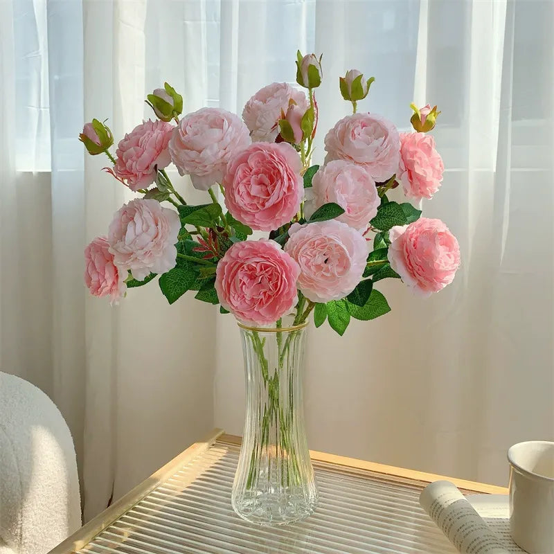 Premium-quality, realistic artificial rose and ranunculus bouquet