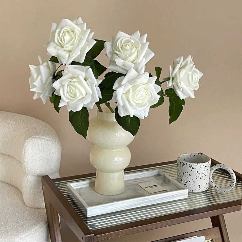 Moist-Touch Artificial Rose – Single-Stem Decorative Flower