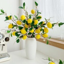 Artificial Lemon Branch – Home Decor for Living Room or Bedroom (Fruit & Floral Arrangement)