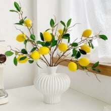 Artificial Lemon Branch – Home Decor for Living Room or Bedroom (Fruit & Floral Arrangement)