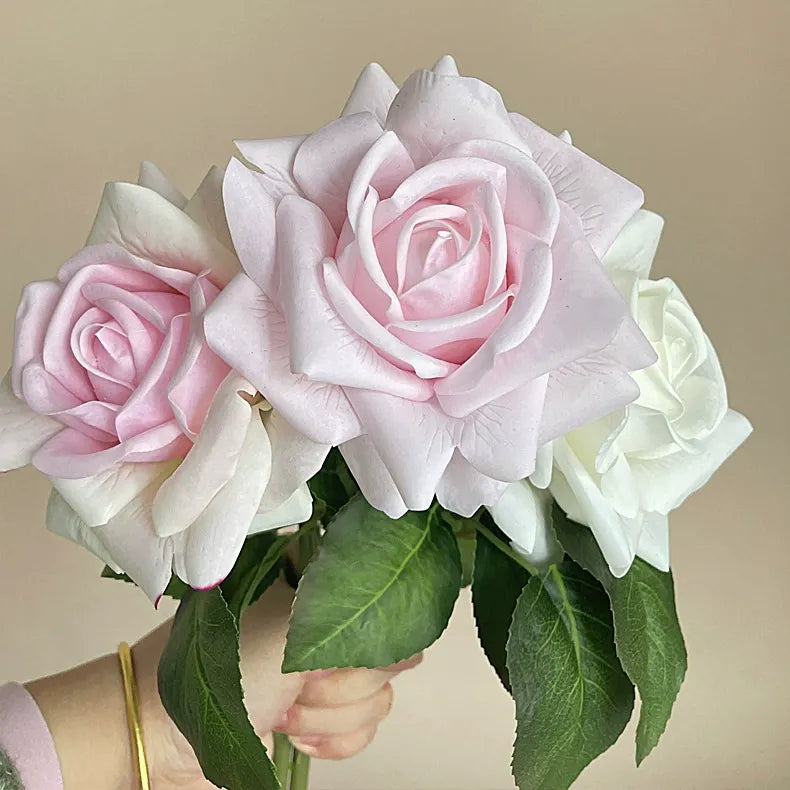 Moist-Touch Artificial Rose – Single-Stem Decorative Flower